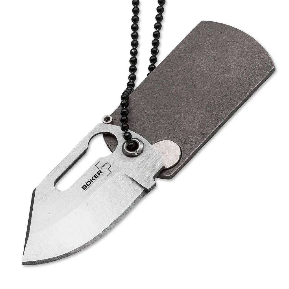 BOKER PLUS 折りたたみナイフ KTK チタン製 ドックタグ型 ボタンロック式 01BO210C