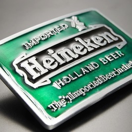 ベルトバックル Heineken ハイネケン 6.5×9.5 亜鉛合金製 ベルト用バックル ビール お酒 バー 交換用バックル_画像3
