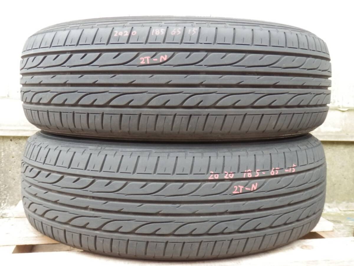 横浜市発 手渡し可 2020年製 溝充分 中古 タイヤ 2本 ダンロップ 185/65/15 DUNLOP EC202 185/65R15_画像1