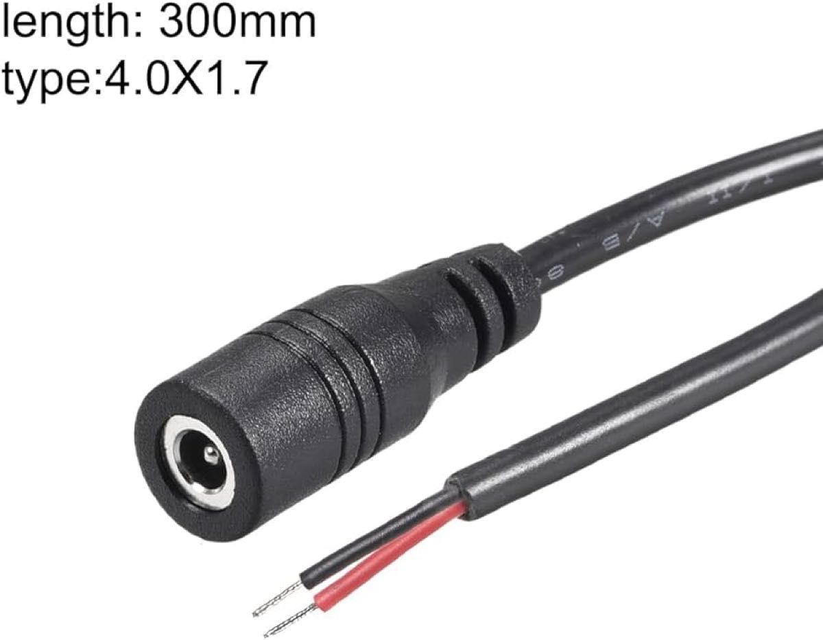 DCコネクタ　電源4.0mmx1.7mm 3A 22AWG 30 cmメスプラグ