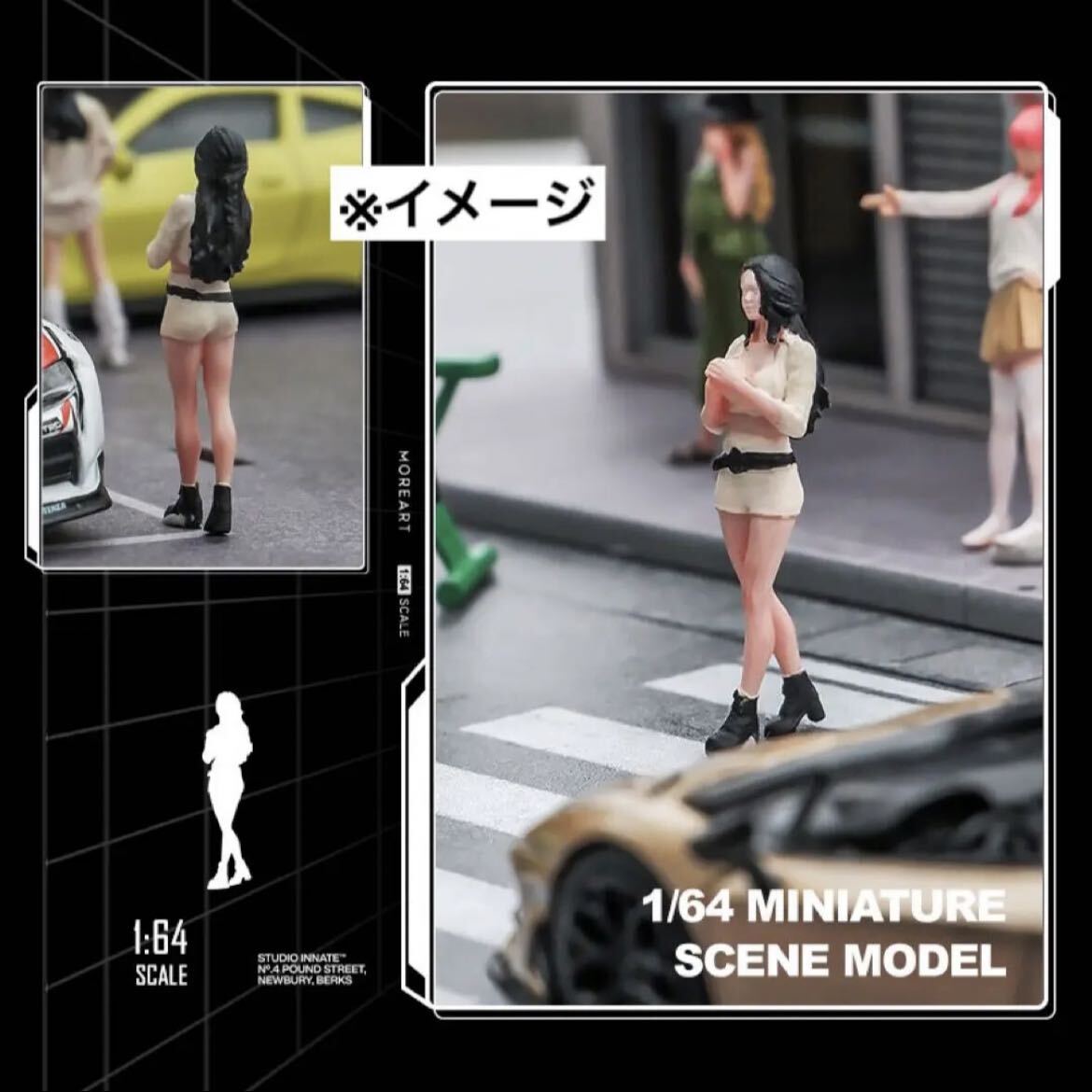 1/64 フィギュア　私服女子　模型　ジオラマ　トミカ、ホットウィール等のミニカーに！_画像4