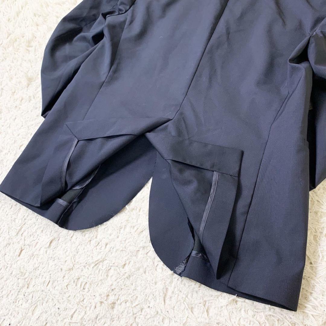 黒タグ ARMANI MILANO LINE スナップボタン 羊毛 ホップサック 春夏 テーラードジャケット 紺ブレザー ネイビー エンポリオアルマーニ XLの画像9