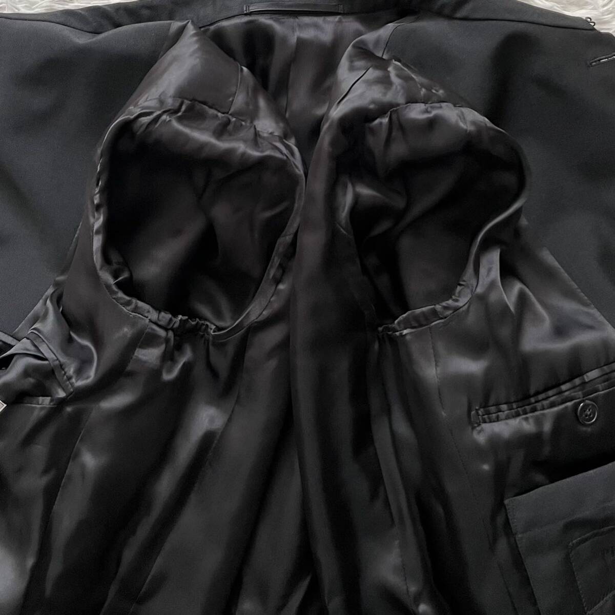 未使用級 17ss PRADA モヘアラナウール シャツジャケット 切替 襟付き ボタンダウン ブラック 黒 ミウッチャプラダ メンズ 48R L〜XL位_画像7