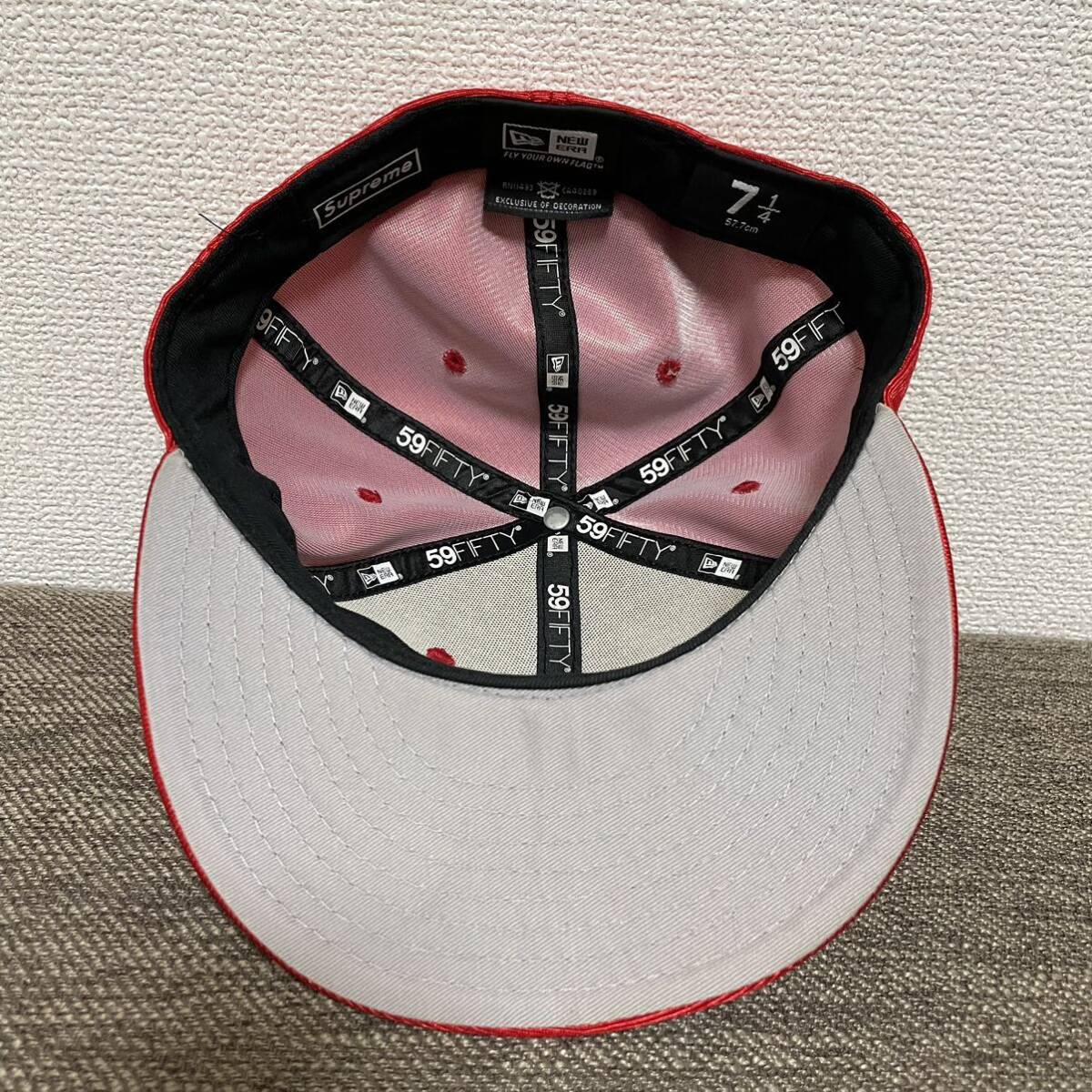 Supreme Dazzle Box Logo New Era Cap Red 57.7cm 7 1/4 16ss 2016年 赤 レッド ダズル ボックスロゴ ニューエラ キャップ_画像5