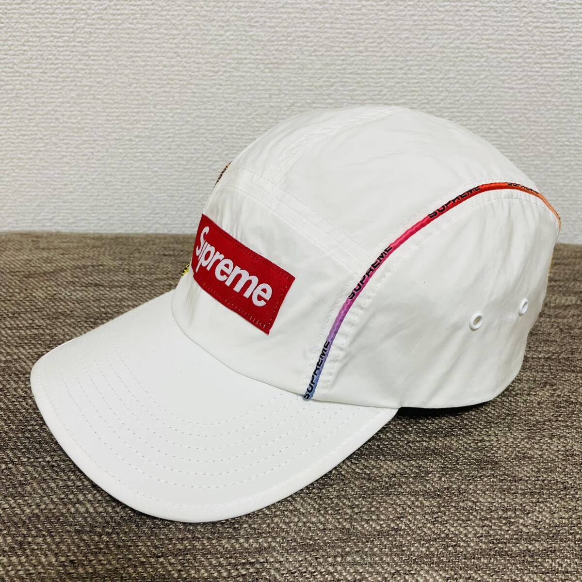 新品 Supreme Gradient Piping Camp Cap White 21ss 2021年 グラディエント パイピング キャンプ キャップ ボックスロゴ 新品未使用 タグ付の画像2