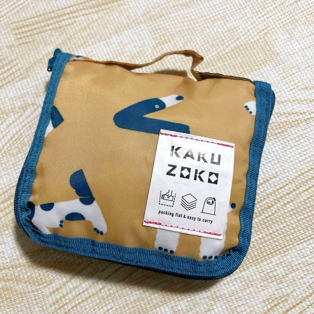 KAKUZOKO カクゾコ エコバッグ S イヌ アルファベット  買い物袋 手提げ袋 ショッピングエコバッグ