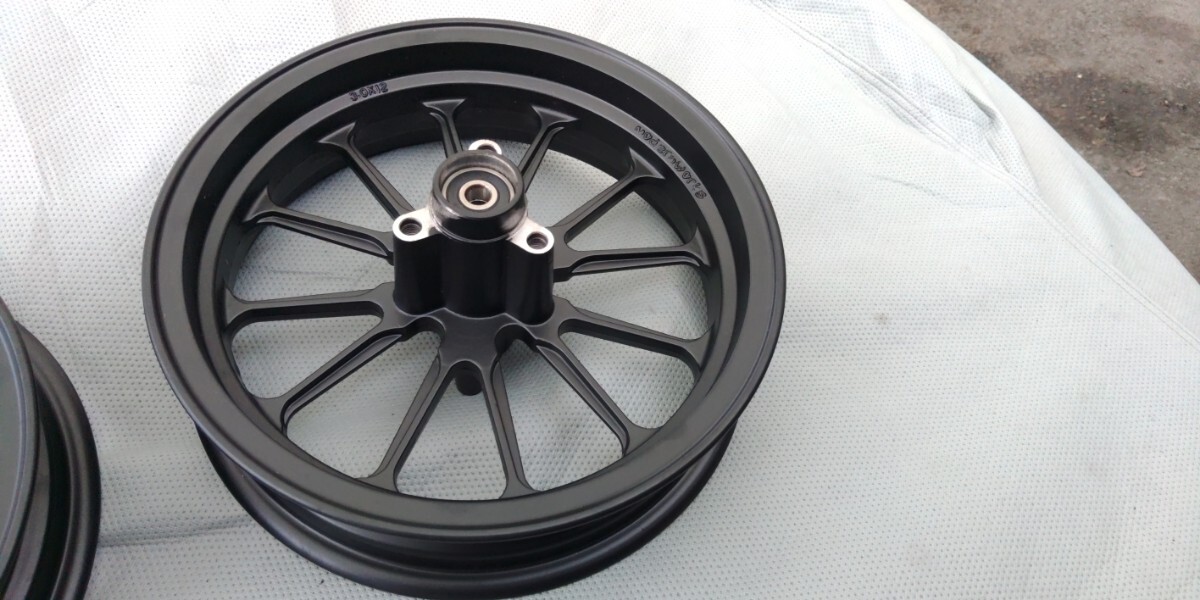 新品未使用 NSR80 NSR50 モダンワークス アルミホイール 前後セット 3.0×12 2.7×12 スペーサーカラー付 modernworks 当時物 KSRにも_画像5