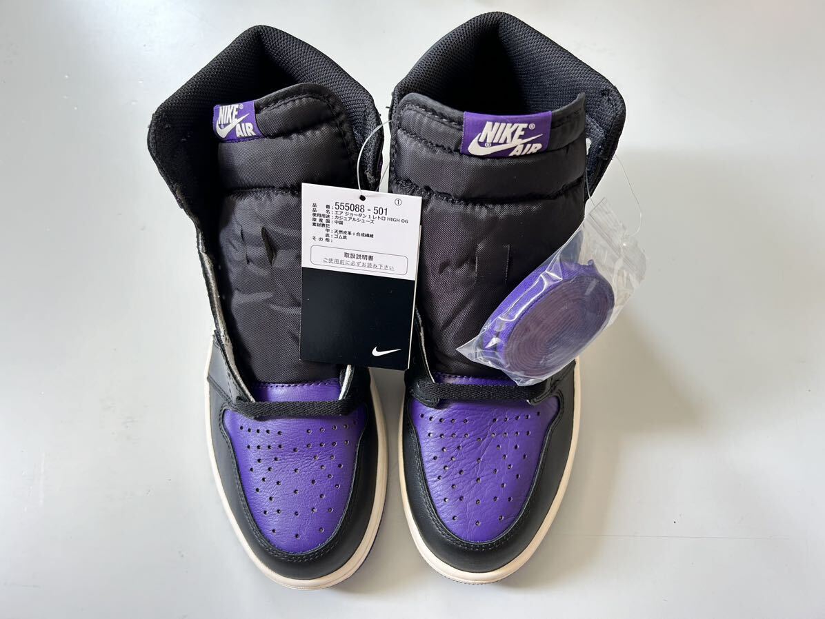 【未使用・国内購入】 Nike Air Jordan 1 Retro High OG Court Purple 28 US10 555088-501 ナイキ エアジョーダン 1 コートパープルの画像3