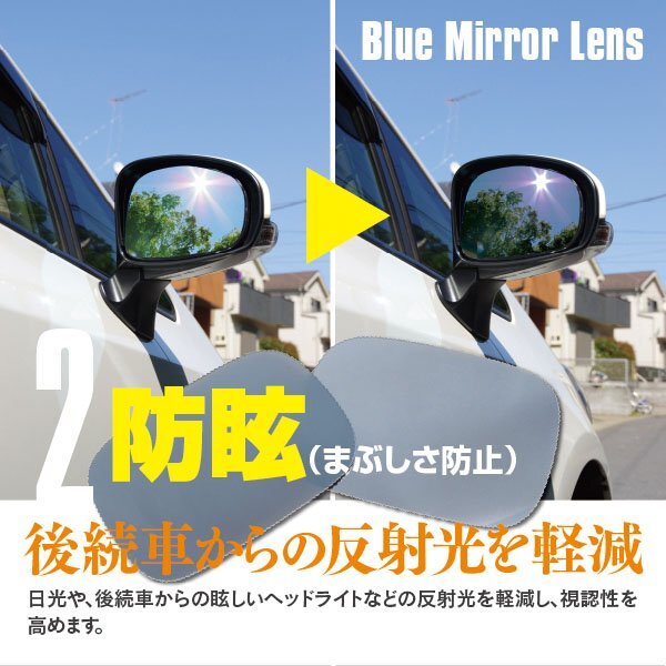 トヨタ プリウス ZVW50 H27.12～ ブルーミラー BSM非装着車用 撥水レンズ ワイドの画像6