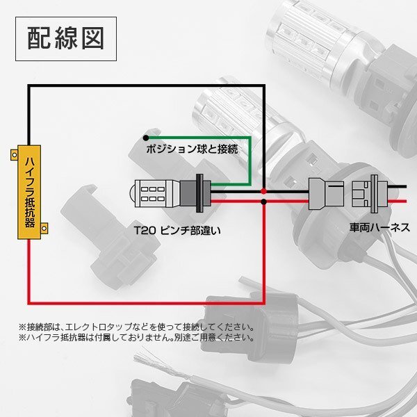 【送料無料】ツインカラーウインカーポジション エレクトロタップ付【T20ピンチ部違い】キューブ Z11/GZ11_画像5