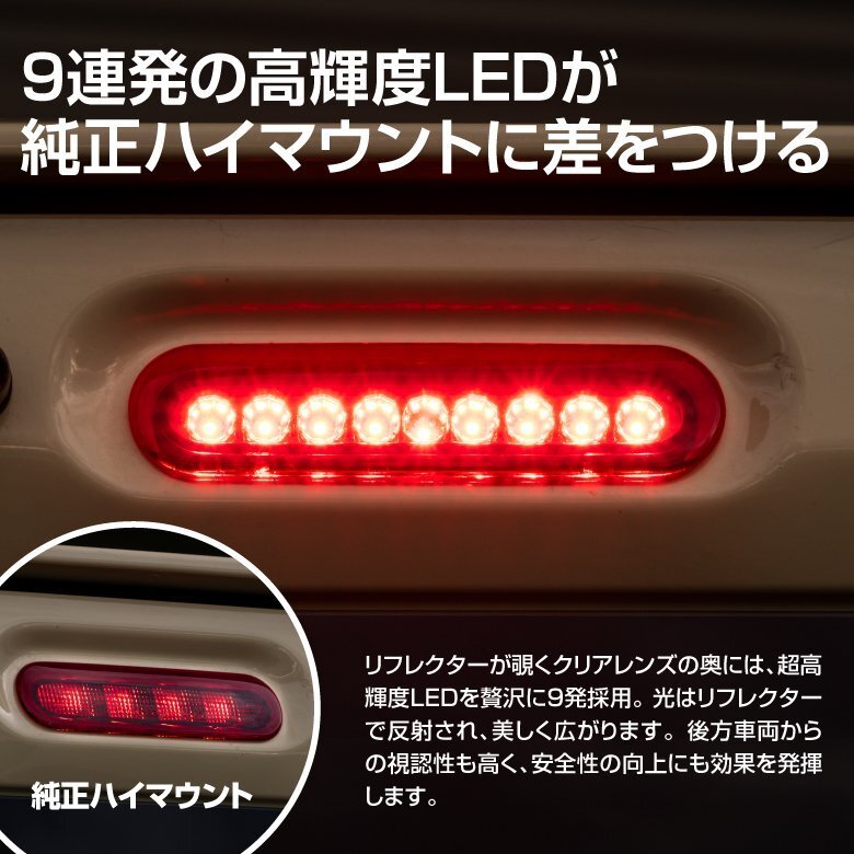 LED ハイマウント ストップランプ NV100クリッパーリオ DR17W レッド ブレーキランプ テールランプ ライト ブレーキライト カスタム_画像2