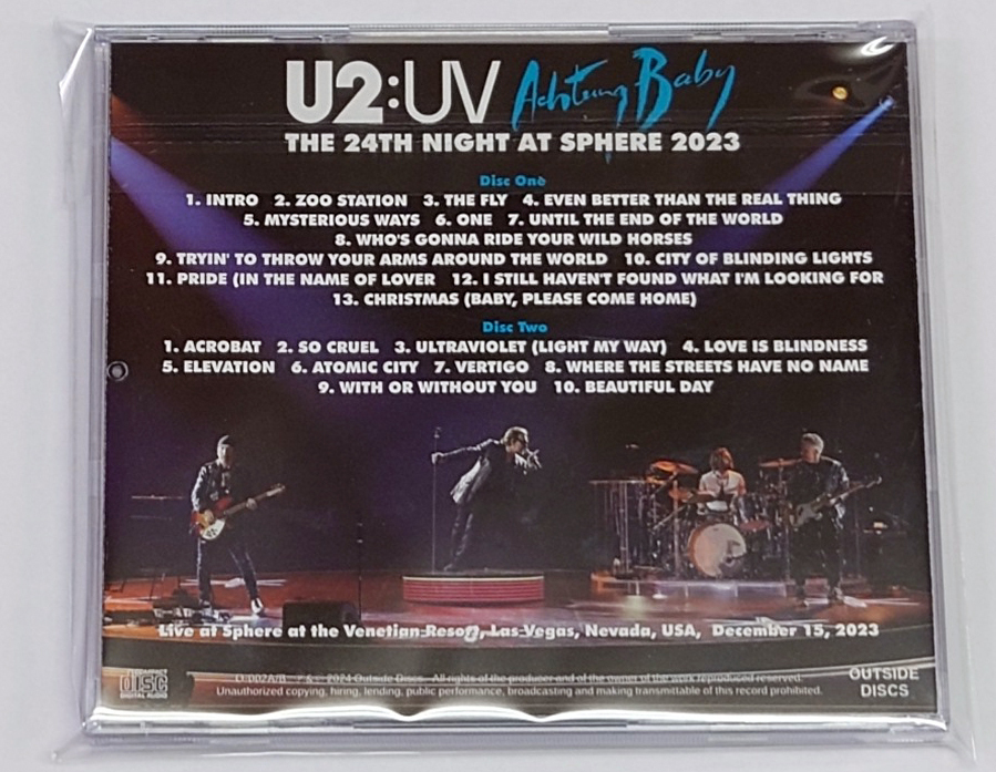 U2 / THE 24TH NIGHT AT SPHERE 2023 : MULTIPLE IEM MATRIX MASTER EDITION (2CD) の画像2