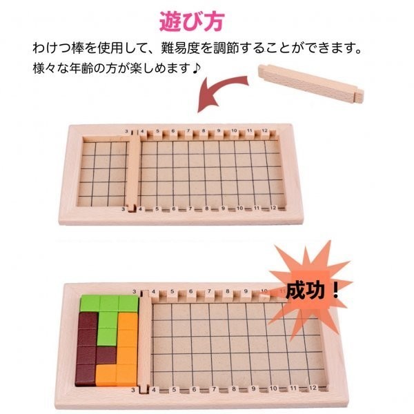 ペントミノパズル モンテッソーリ テトリス パズル 型はめ カタミノ おもちゃの画像4