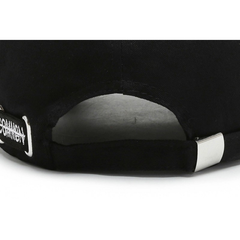 黒 帽子 キャップ ブラック 韓国 ロゴ入り ロゴキャップ レディース メンズの画像8