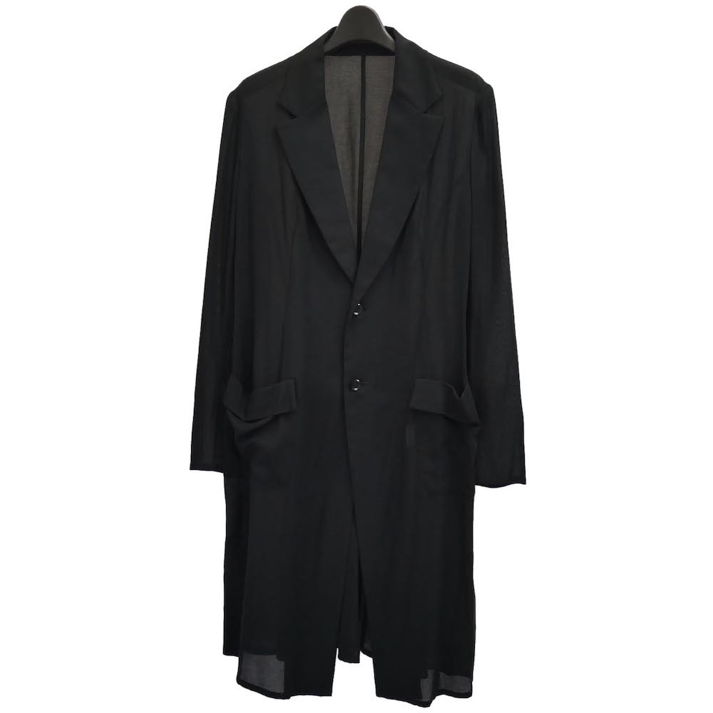 Yohji Yamamoto + NOIR 2014ss LOOK7 コットン ２B ロング ジャケット 14ss ノアール チェスター コート シャツ シアーの画像1