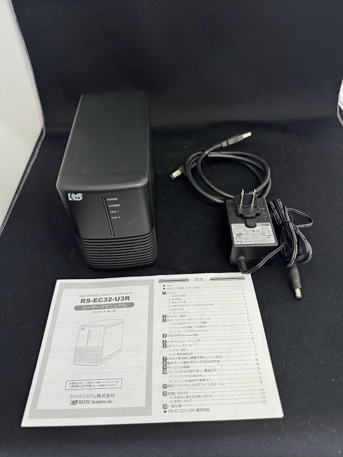 ジャンク品扱い RATOC ラトックシステム ハードディスク ケース RS-EC32-U3R USB3.0/USB2.0 RAIDケース HDD2台用 ③の画像1