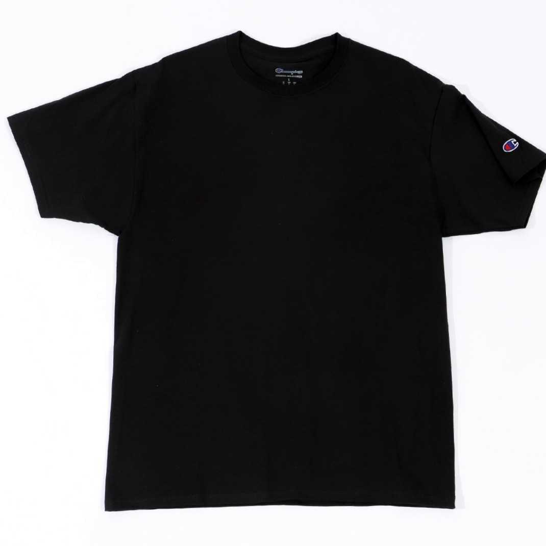 新品未使用 チャンピオン 無地 champion クルーネック Tシャツ 黒 ２枚セット XLサイズ t425_画像6