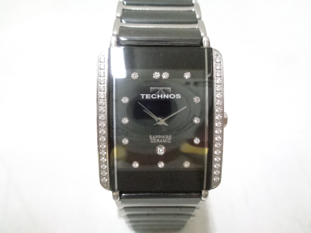TECHNOS テクノス T9557(サファイア セラミック)、T9280(サファイア タングステン) 腕時計 クォーツ おまとめ2点_画像2