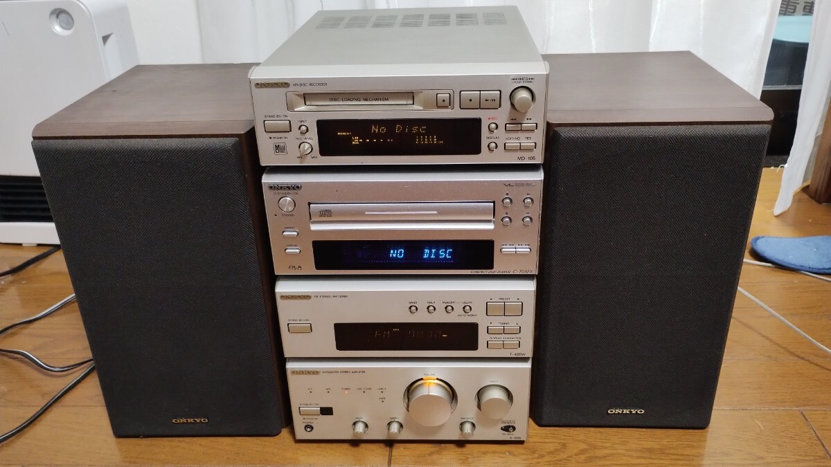 ONKYO オンキョー システムコンポ D-062A/A-905/T-405W/MD-105/C-705FX CD再生可の画像1