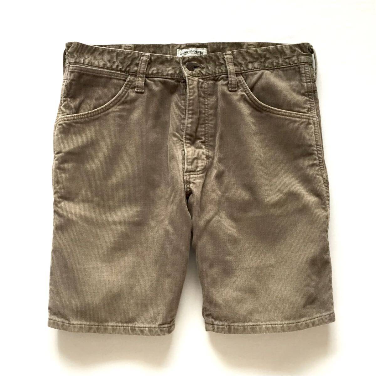 美品 Wrangler NANO universe Corduroy Short pants ラングラー ナノユニバース別注 コーデュロイ ショートパンツ Sサイズ 日本製 膝上丈_画像2