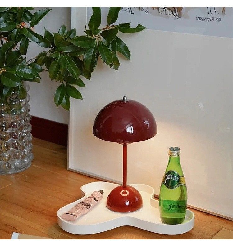 テーブルランプ デスクランプ きのこ　フラワーポット　3色　ピンク　USB　調光 ランプ インテリア 卓上ランプ