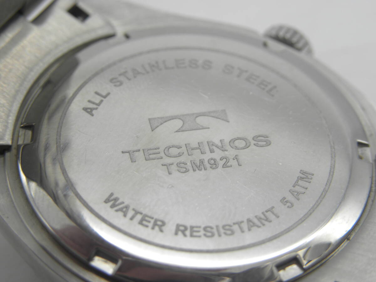 TECHNOS テクノス TSM921 黒文字盤 ケース付き 稼働品 6548の画像8