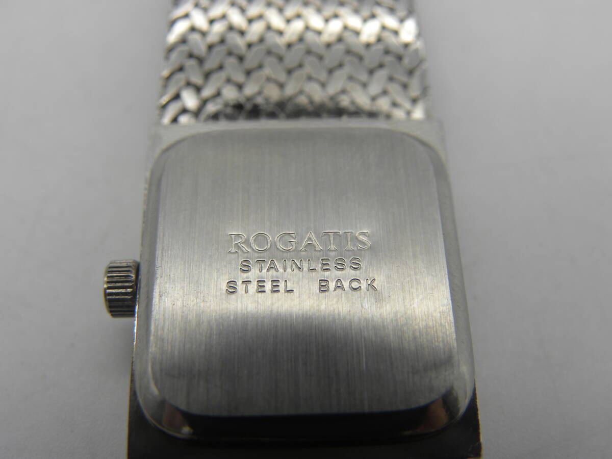 ROGATIS ロガティス　腕時計 ペアウォッチ　シルバー　ブラック文字盤　不動品（テスターOK）　■6717_画像9