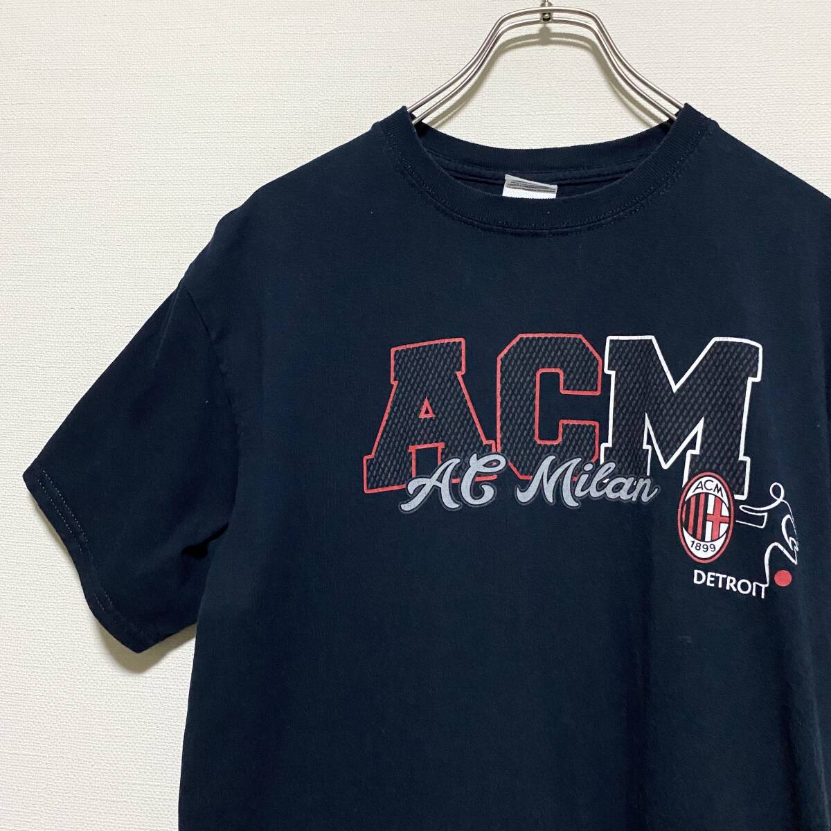 アメリカ古着 AC Milan ミラン サッカー チームロゴ 半袖 Tシャツ Mサイズ コットン 【I103】の画像3