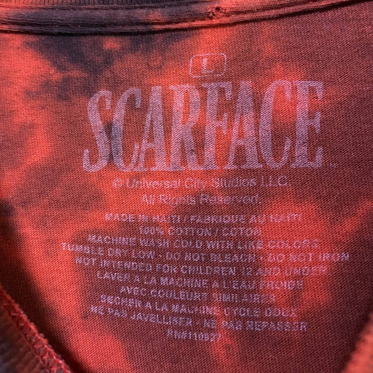 アメリカ古着　スカーフェイス　SCARFACE　トニーモンタナ　半袖　Tシャツ　映画　タイダイ　アルパチーノ　【I141】_画像8