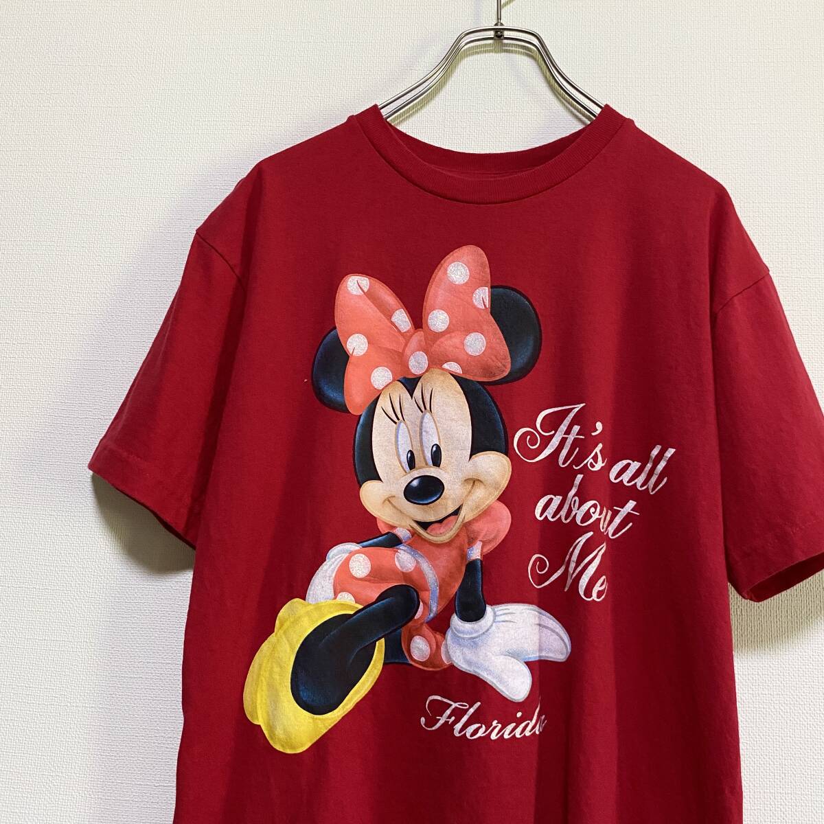 アメリカ古着　ミニーちゃん　ミニーマウス　半袖　Tシャツ　Disney　ディズニー　Mサイズ　コットン　【I147】