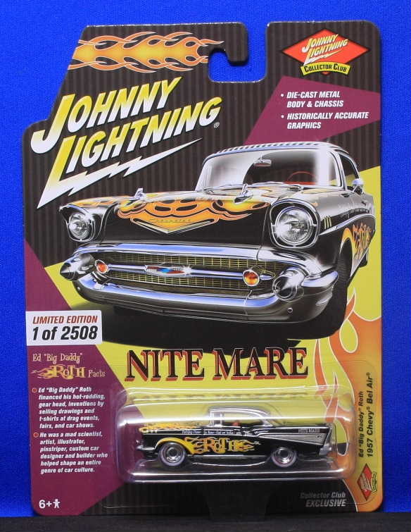 1/64 ジョニーライトニング 1957 Chevy Bel Air シェビー ベル エアー Ed Big Daddy Roth（フレイムス）コレクタークラブ限定_画像1