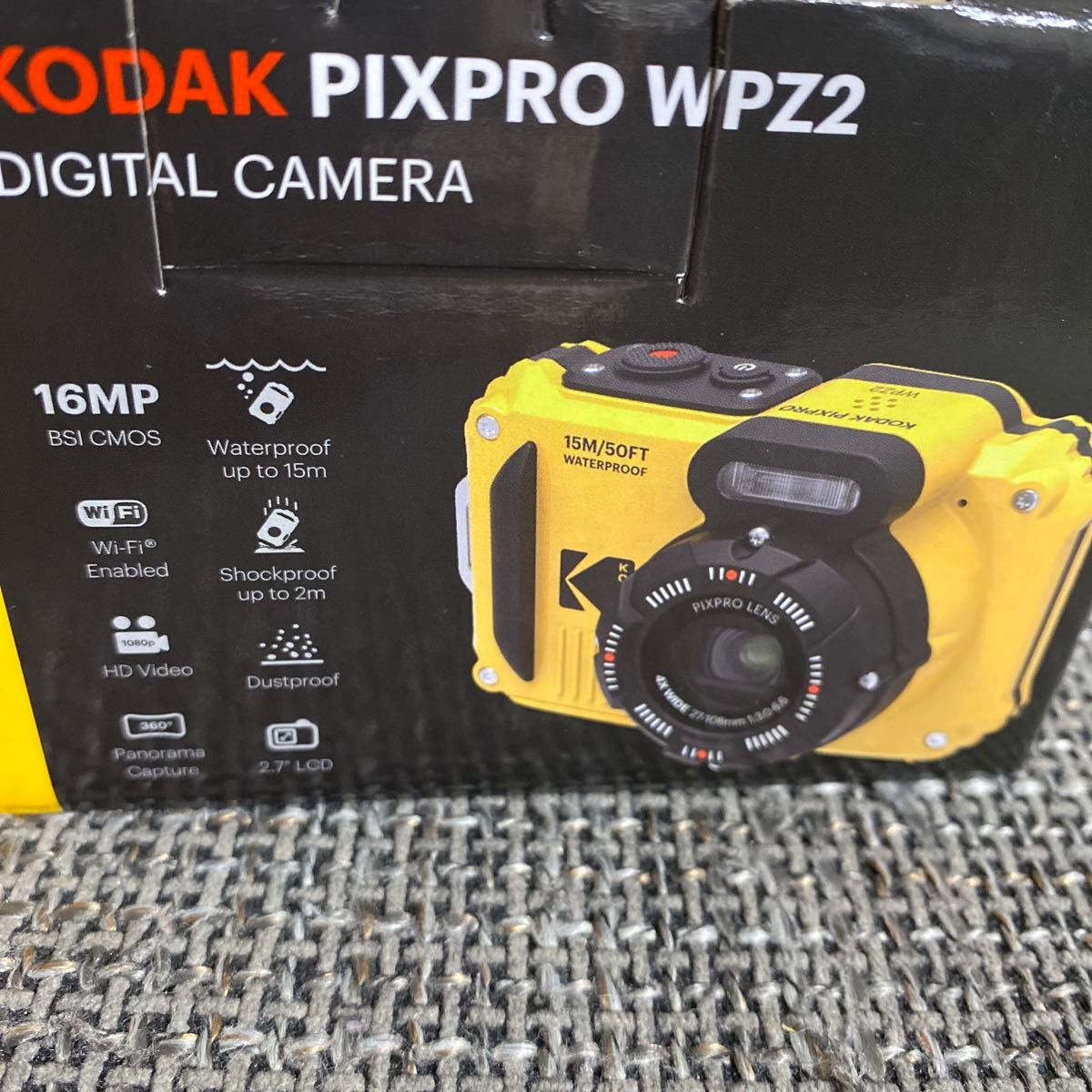 コダック コンパクトデジタルカメラ【防水＋防塵＋耐衝撃】　スポーツカメラ PIXPRO イエローWPZ2 防水   新品未開封  