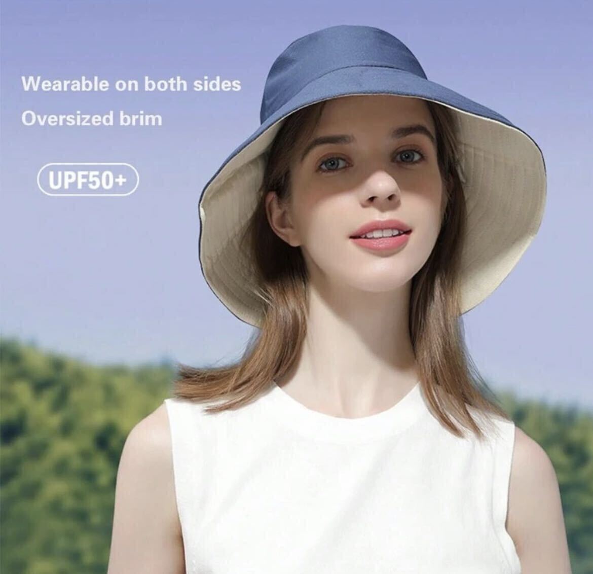 【本日限定セール】海外ブランド UVカット 紫外線対策 つば広 帽子 おしゃれ 軽量 通気性 熱中症対策 日焼け防止 ハット 黒_画像5