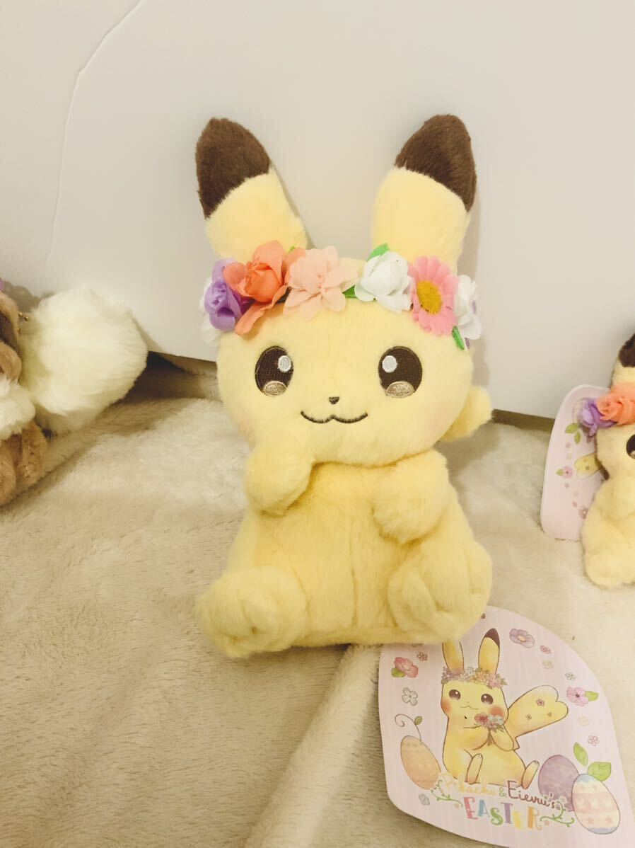 ポケットモンスター Pikachu&Eievui’s Easter ぬいぐるみ ピカチュウ ポケモンセンター限定 イースター  イーブイの画像4