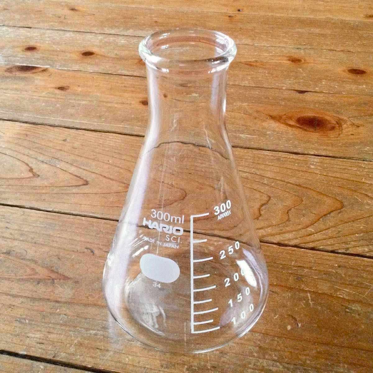 新品 HARIO 三角フラスコ 300ml  花瓶 インテリア 日本製 ハリオ ガラス瓶 一輪挿し フラワーベース 化学 実験