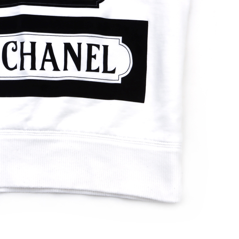 [ прибывший первым 50 название ограничение купон . распространение средний!!] Chanel CHANEL футболка с длинным рукавом Logo футболка Size36 белый 