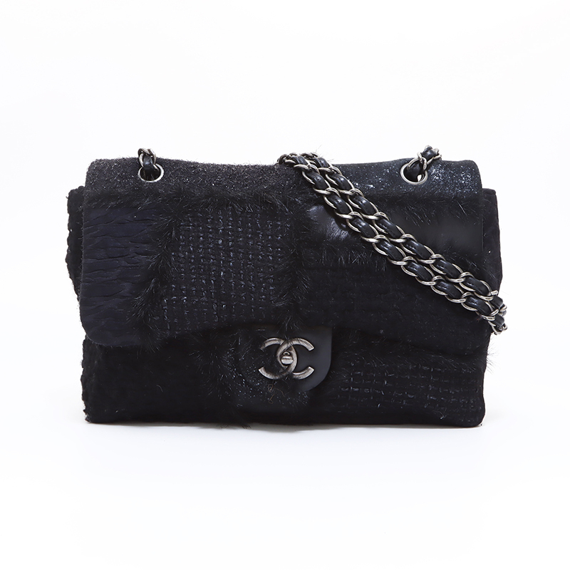 【全品20%OFFクーポン】 シャネル CHANEL ショルダーバッグ ココマーク ツイード ウール ブラック_画像2