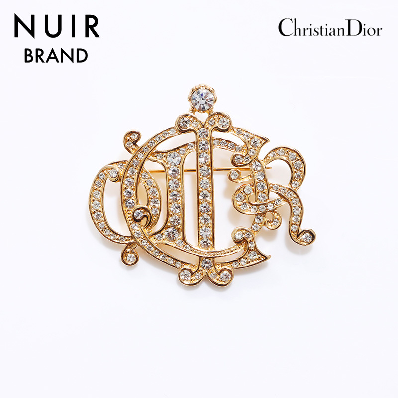  Christian Dior Christian Dior брошь стразы Gold 