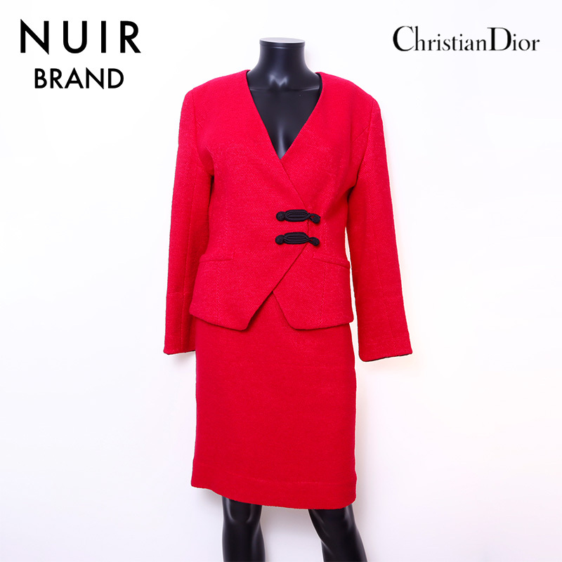 クリスチャンディオール Christian Dior スーツ Size:9 ウール レッド_画像1