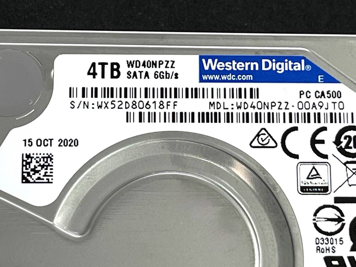 【送料無料】★ 4TB ★ WD40NPZZ【使用時間：21981ｈ】　2020年製　良品　Western Digital Blue　2.5インチ内蔵HDD/15mm/SATA600/5400