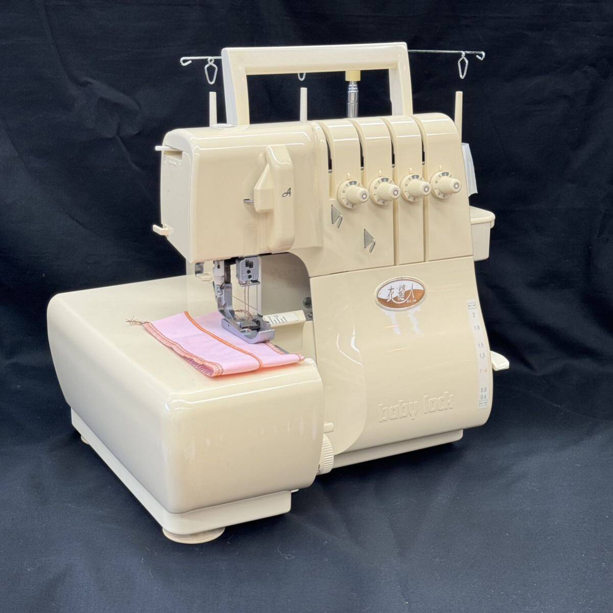 USED 中古 状態良 整備調整済 日本製 ベビーロック 衣縫人 BL56 2本針4本糸ロック フットコント付き エアスルーシステムの画像6