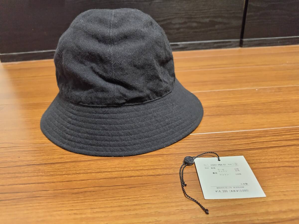 23AW別注 極美品★KIJIMA TAKAYUKI ×PORT BY ARK【キジマタカユキ】 6 Panel ハット BLACK★帽子 キャップ コラボ comoli ヤエカの画像1