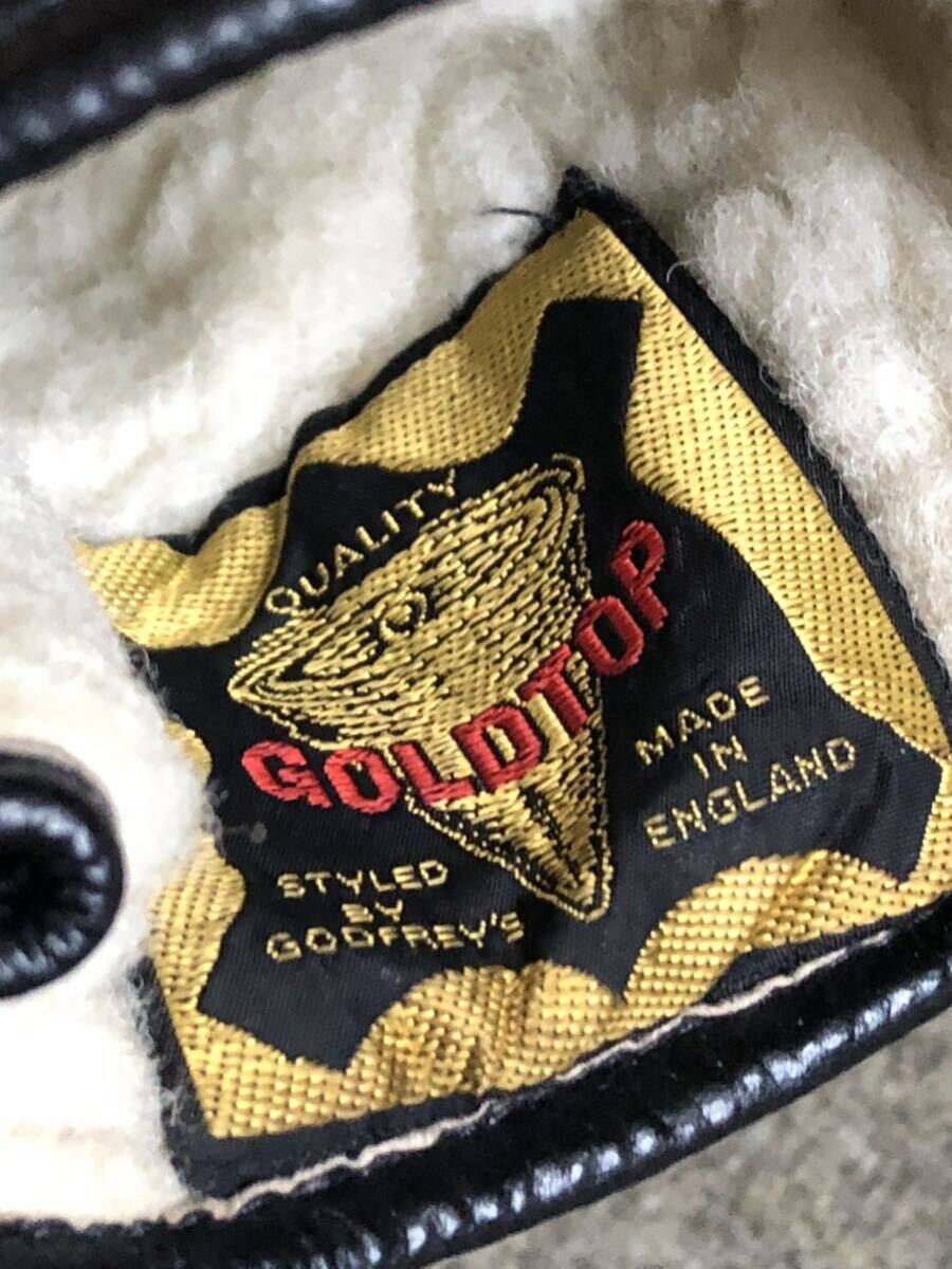 英国製ビンテージグローブ GOLDTOP ガントレット ゴールドトップ ルイスレザー カフェレーサー ロッカーズ powwowの画像4