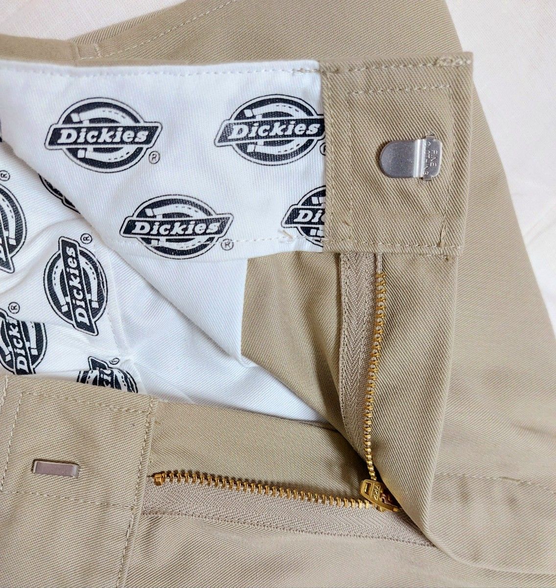 美品 Dickies ディッキーズ チノタックフレアロングスカート ベージュM