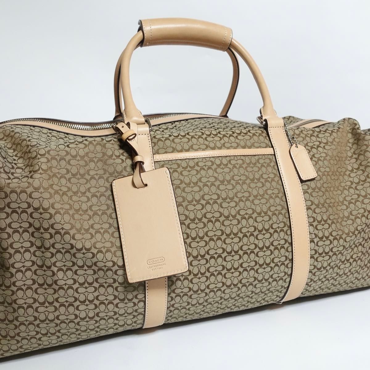 【美品】コーチ ボストンバッグ 大容量 シグネチャー ハンドバッグ 南京錠 【美品】コーチ ボストンバッグ 大容量 シグネチャー ハンドバッグ 南京錠