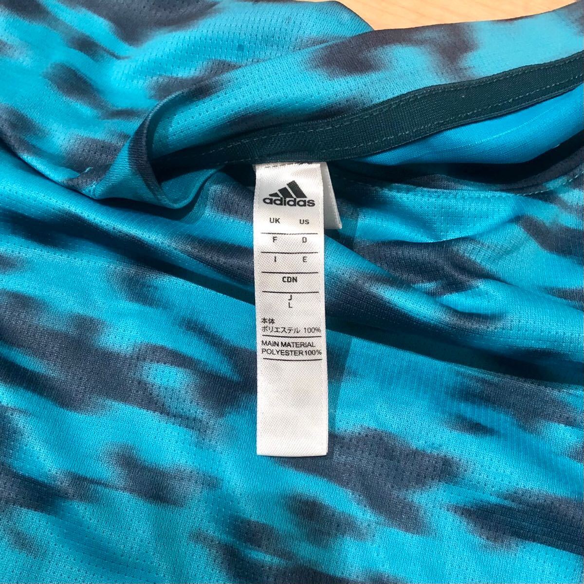 adidas 半袖 climachill トレーニングウェア クライマチル アディダス カモフラ Tシャツ メンズ Lサイズ 水色 送料無料 E4