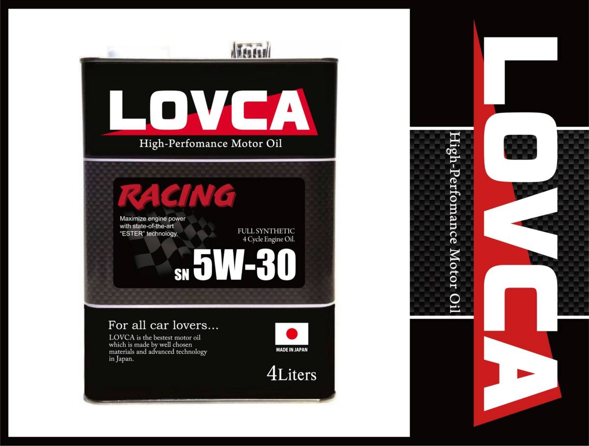 ■送料無料■LOVCA RACING 5W-30 4L SN■価格以上の品質でリピーター続出！100％化学合成油日本製エンジンオイルラブカ5-30 5W30■LR530-4の画像1