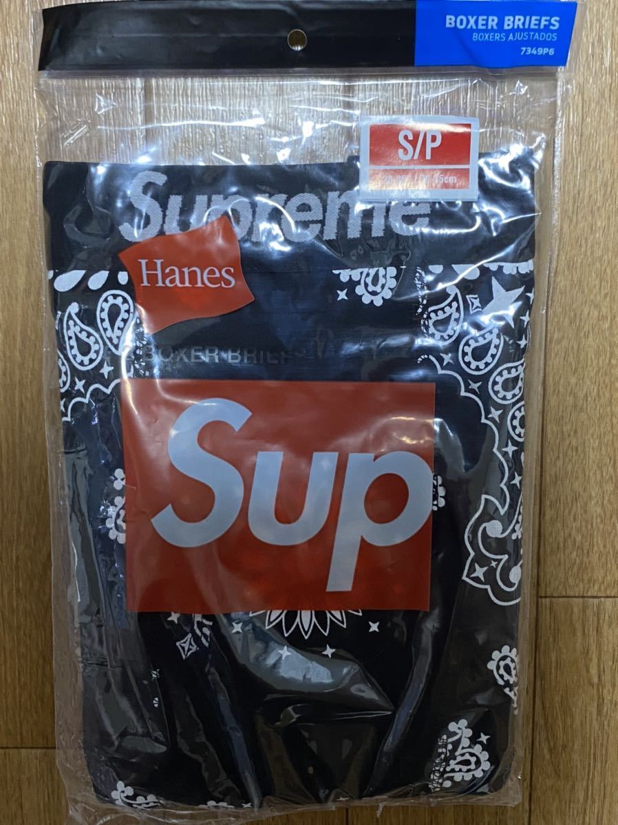 Y新品 国内正規品 Supreme × Hanes Bandana Boxer Briefs BLACK Sサイズ 1枚バラ売り 22FW限定 シュプリーム ボクサーパンツ ペイズリー_画像2