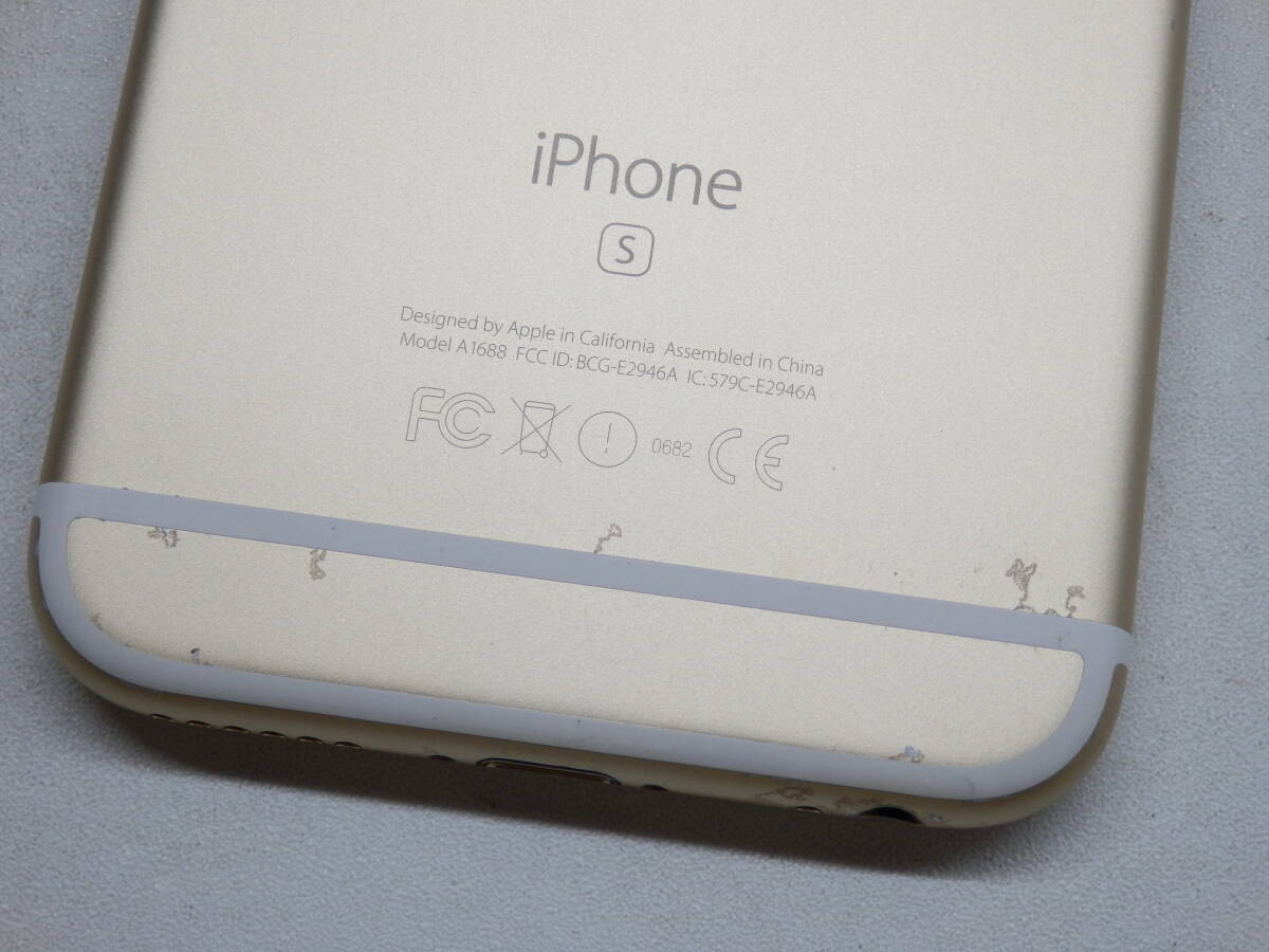 111Y203D◆au / Apple iPhone 6s 16GB ゴールド SIMロックあり MKQL2J/A 判定◯ ※バッテリー修理表示有_画像3