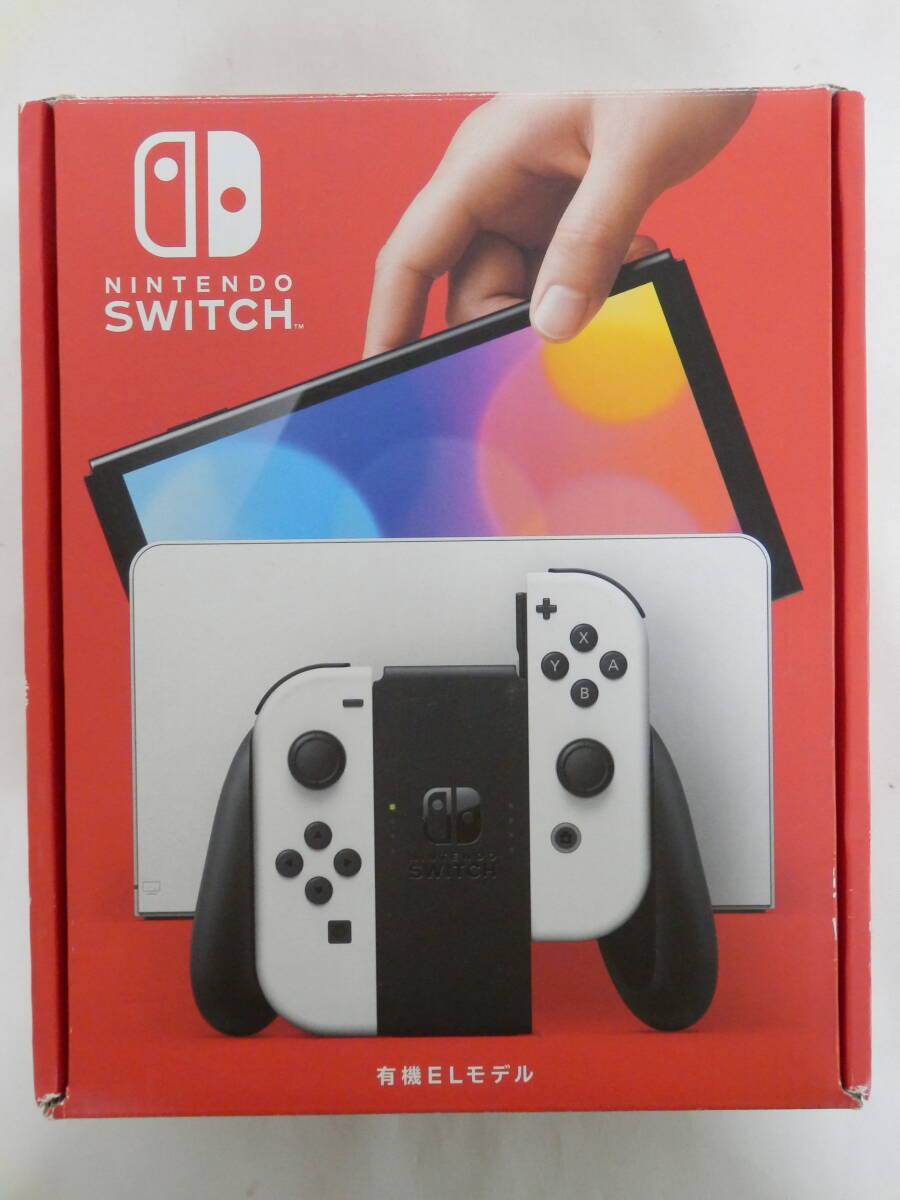 059D581D♪ Nintendo Switch スイッチ 本体 有機ELモデル Joy-Con(L)/(R) ホワイト 中古 動作OKの画像1